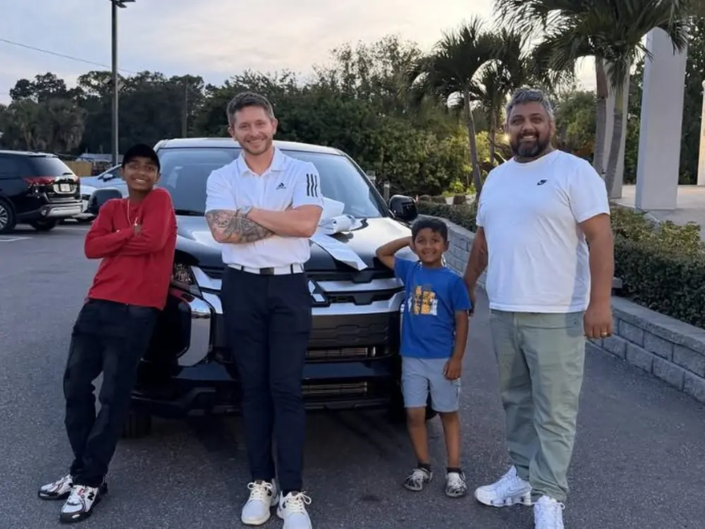 The Deep family with their new SUV